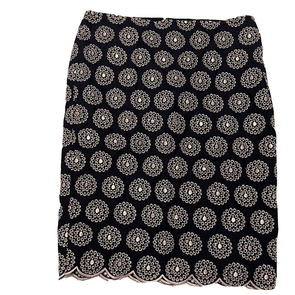 NWT Ann Taylor Woman’s Sz 0 Straight pencil Skirt Lined Zip Black White $90